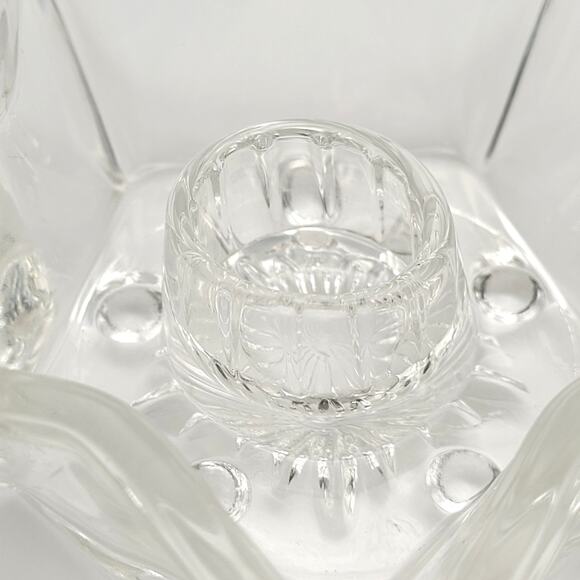 Set of 3 Star Celestial Starburst Cut Glass Candlestick Holders Clear Vintage - Picture 7 of 9